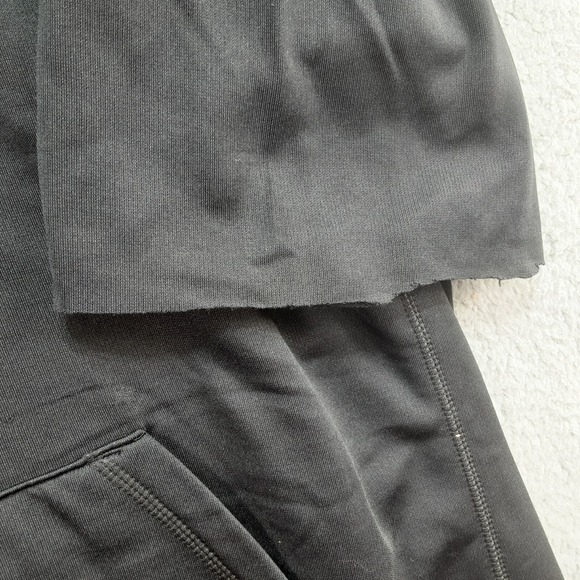 Nike Therma-Fit Hoodie Pullover XL Sleeves Cut Off  Black White Large swoosh - Picture 10 of 11